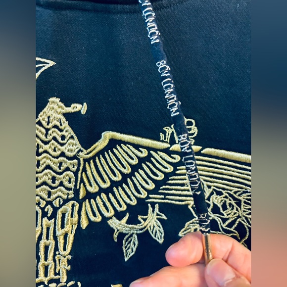 Boy London Gold Embroidered Eagle Black Hoodie Medium - Picture 3 of 10